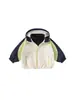 Conjunto de Roupa Youbao Kidsren com Jaqueta com Capuz Color Block e Forro de Lã Polar, Conjunto de Duas Peças para Meninos, à Prova de Vento e Quente, Roupa de Outono para Meninas