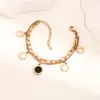 Pulsera de Acero de Titanio Estilo Nuevo Sin Decoloración Japonesa y Coreana para Mujer, Pulsera de Joyería de Moda Versátil Estilo Ins, Sin Decoloración al por Mayor