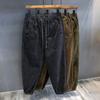 Calça Cargo de Veludo Cotelê Pesado Estilo Japonês Joggers Casuais Masculinos Calças de Moletom com Lã Outono e Inverno Calças de Trabalho Largas Duráveis