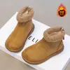 Botas de Neve Femininas 2026 Inverno Com Pelúcia Espessa Quente Solado Macio Antiderrapante Zíper Traseiro Estilo Coreano Versátil Botas de Algodão Fosco