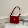 Bolsa de Mão de Pelúcia Camurça Estilo Coreano Nova Lancheira Moda Casual Bolsa Tofu Textura Versátil Bolsa de Ombro Transversal Transfronteiriça