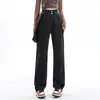Calça Jeans Perna Larga Feminina 2024 Primavera/Outono Novo Inverno Forrado de Lã Cintura Alta Solta Figura em Forma de Pêra Calças Retas Estreitas