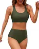 Europa y Estados Unidos nuevo bikini bikini traje de baño 2024 multicolor damas dividido color sólido traje de baño fabricantes en stock al por mayor