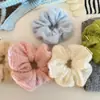 Elásticos de Cabelo Coloridos de Lã Tricotados para Outono e Inverno Coreanos, Elásticos de Cabelo Versáteis e Gentis para Meninas, Acessórios de Cabelo de Bola