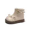 Zapatos de Princesa de Encaje para Niñas 2026 Otoño/Invierno Nuevos Botas Martin Cómodas de Suela Blanda para Niños Botas Cortas de Cuero con Felpa para Niños Medianos y Grandes