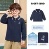 Camisa Polo Estilo Academia Europeia para Menino Outono Roupas 2026 Nova Roupa Infantil Crianças Bebê Criança Pequena Estilo Primavera Outono Tendência