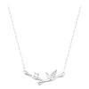Collar de plata de ley S925 con microdiamantes de bambú y concha de plata para mujer, estilo nicho, ligero, de lujo, nuevo, popular, con personalidad y temperamento para chicas.