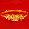 Pulsera de Temperamento Simple Flor Hueca de Oro Arena Vietnamita Chapada en Oro al Vacío Bauhinia Pulsera Ajustable