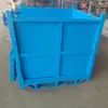 Caja de plástico plegable para rotación, caja de material apilable, caja de residuos de taller, caja de chatarra de hierro, caja de piezas, marco metálico personalizado