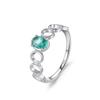 Anillo de Paraiba azul y verde nuevo de plata esterlina S925 para mujer, diseño exquisito, anillo de dedo de comida ovalada hueca de alta calidad