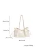 Outono 2026 Nova Bolsa Tote Retrô de Lona com Letras Grande Capacidade Ombro Único Portátil de Axila Bolsa Atacado Bolsas Femininas