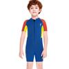 Nuevo Traje de Buceo para Niños de 2.5mm para Estudiantes, de una pieza, de manga corta, protector solar, cálido, para esnórquel, surf, buceo, traje de baño