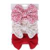 Conjunto de tres piezas de accesorios para el cabello para niños, diadema de ala ancha con lazo grande, hecha a mano, de algodón liso y estampado, transfronteriza entre Europa y América.