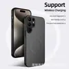 Adequado para Samsung S26Fe Capa de Celular Magnética de Fibra de Carbono S25Ultra Capa Protetora Anti-Queda Coberta de Couro A27