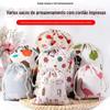 Fábrica spot criativo padrão impresso algodão portátil cordão de bolso cordão presente impresso cordão saco de armazenamento personalizado