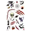 Pegatinas de tatuaje de Halloween serie de terror pegatinas de tatuaje pequeñas flores brazo pegatinas de tatuaje impermeables pegatinas de tatuaje de cicatriz pegatinas para la cara