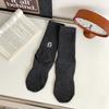 Calcetines para Hombre Calcetines de Media Caña Color Sólido Algodón Bordado Letra G Calcetines Deportivos Calcetines de Montar con Elástico Alto Calcetines para Hombre Apilables Calcetines Casuales