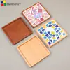 Porta-copos de Mosaico DIY Fundo com Ranhura de Bambu Madeira Embrião Branco Embrião Branco Crianças Materiais de Arte Feitos à Mão Bandeja de Fundo Carnuda Embrião de Madeira