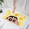 Tapete com Formato Especial de Desenho Animado Crayon Shin-Chan Decoração de Sala de Estar Tapete de Chão Imitação de Caxemira Cobertor de Quarto ao Lado da Cama Tapete de Banheiro Absorvente para os Pés