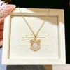 Colar de Pérolas com Laço de Luxo Leve de Alta Qualidade Estilo Coreano e Japonês para Mulheres, Design Estilo Fada Francesa, Corrente Versátil para Clavícula, Atacado Transfronteiriço