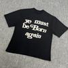Camiseta de Manga Corta CPFM Kanye Estilo Americano Nicho High Street Reborn Estampado de Letras de Espuma Suelta para Pareja