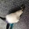 Haste de Brinquedo para Gato com Cabeça de Reposição, Brinquedo para Gato com Sino e Pena, Gadget de Haste para Gato para Autoentretenimento e Alívio do Tédio, Haste Longa de Fio de Aço Resistente à Mordida para Interação