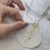 Collar con nombre de acero inoxidable para damas europeas y americanas, colgante con letras personalizadas, collar simple y moderno de acero de titanio, regalo de cumpleaños