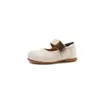 Zapatos casuales de estilo coreano para niñas con velcro, nuevos zapatos de cuero tejidos estilo bosque para primavera y otoño, Mary Jane de suela blanda
