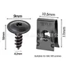 10 Piezas Tornillos de Fijación para Decoración de Automóviles, Clips de Flor de Ciruelo, Placas de Hierro, Tornillos Autorroscantes, Piezas de Base de Junta, Universales para Uso Transfronterizo