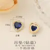Acessórios de joias semiacabados no atacado material metal cravejado zircônia Pingente de coração pingente para colar pulseira brincos diy