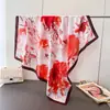 Atmósfera Estilo Coreano Seda Artificial Alta Gama Bufanda Cuadrada Grande Bufanda de Viaje Estampada Bufanda para el Cuello Protección Solar Pañuelo para la Cabeza Bufanda para Mujer