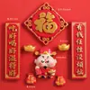 Ímãs de Geladeira Magnéticos Estilo Chinês com Design de Paz e Alegria, Ventosa de Resina Cartoon para Porta de Geladeira Decoração Festiva Chinesa