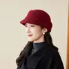 Sombrero Ecuestre de Lana Retro Japonés con Lazo para Mujeres de Mediana Edad y Mayores Estilo Británico Cálido para Exteriores Sombrero de Otoño e Invierno