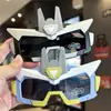 Novo Modelo de Óculos de Sol Polarizados Mech Boy com Luzes e Efeito Brilhante, Óculos de Sol Robô Autobot Cool de Silicone para Bebê