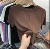 Camiseta Lisa para Mulheres, Manga Curta, Novo Estilo Francês Verão 2026, Design Slim Fit, Top Básico