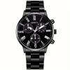 Reloj de Aleación para Hombre de Moda Ginebra Transfronterizo con Movimiento de Cuarzo de Tres Ojos Falsos, Venta al por Mayor para Negocios para Hombre, Estilo Casual de Negocios