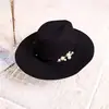 Nuevo sombrero para mujer de otoño e invierno 2015 sombrero de copa de ala ancha estilo británico sombrero de copa de punto para otoño e invierno sombrero de jazz sombrero de pareja