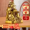 Estatua de Buda Ruyi Dios de la Riqueza Adorno de Estatua de Cobre Wen Cai Shen Estatua de Cobre Atrae Riqueza y Bendiciones Adorno de Feng Shui Regalo de Inauguración de Casa
