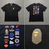 Marca da moda atacado transfronteiriço para comércio exterior Amazon: camiseta de manga curta tubarão de alta resistência, camiseta cabeça de macaco BAPE