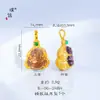 Puzuo cores fortes retenção de cor ouro areia acessórios DIY, cravejado com diamantes, pingente de colar de cabaça calcedônia Buda Maitreya, corrente versátil para clavícula para mulheres