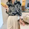 Toma Real de Ropa Femenina de Comercio Exterior: Elegante Casual Otoño Nueva Moda Femenina Camisa de Gasa con Cuello, Cárdigan, Camisa, Camisa Básica