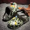 Nuevos Zuecos con Estampado de Camuflaje Transfronterizos para Uso al Aire Libre, Zuecos de Playa de Punta Cerrada, Zapatos de Pareja, Sandalias, Zapatos de Moda para Hombre y Mujer