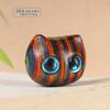 Colgante de Gato de Ojos Grandes Tallado en Palo de Rosa Sándalo Verde Sándalo Negro Sándalo Púrpura Llavero Accesorios DIY Colgante para Teléfono Móvil