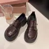 Zapatos de Plataforma de Cuero para Mujer 2026 Nuevos Versátiles Simples para Viajar Mocasines Negros Estilo Británico Zapatos Martin