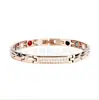Pulsera de Acero de Titanio Incrustada con Diamantes en Stock de Fábrica, Pulsera de Acero Inoxidable de Moda para Mujer, Fabricante de Joyería de Metal, Fila de Diamantes de Lujo Ligero