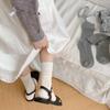 Calcetines Blancos Holgados para Mujer, Delgados y Transpirables, Hechos de Algodón Puro, Sin Costuras, Estilo Coreano, Calcetines de Media Pantorrilla, Adecuados para Combinar con Zapatos Pequeños de Cuero, Calcetines Largos para Otoño