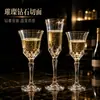 Juego de copas de cristal retro estilo lujo para uso doméstico, incluye copas de champán y vino espumoso, tamaño grande, 275 ml