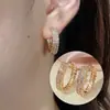 Brincos Cuff Full Diamond de Luxo Leve para Mulheres em Ouro e Prata, Brincos de Alta Qualidade com Zircônias, Brincos de Moda Simples e Versáteis