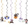 Decoraciones para Fiesta de Halloween Adornos Colgantes Espirales Decoraciones Colgantes de Calabaza Pirata Decoraciones Colgantes de Calavera de Bruja Guirnaldas de Techo