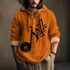 Camisa de Manga Longa Masculina de Verão Nova, Estilo Y2 Europeu e Americano, com Estampa 3D, com Capuz de Abertura Frontal, Venda Direta do Fabricante